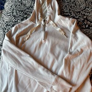 Athleta womens Zip Up Cream Sweater